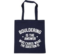 Hippowarehouse Bouldering is the Answer Who Cares What the Question Is Tote Shopping Gym Beach Bag 42cm x38cm, 10 litres