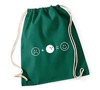 Hippowarehouse Bowling equals happy Drawstring Cotton School Gym Bag 37cm x 46cm, 12 litres