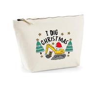 Hippowarehouse Boys Christmas Digger Design I Dig Christmas Printed Make up Cosmetic wash Bag 18x19x9cm