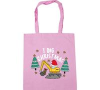 Hippowarehouse Boys Christmas Digger Design I Dig Christmas Tote Shopping Gym Beach Bag 42cm x38cm, 10 litres