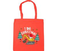 Hippowarehouse Boys Christmas Digger Design I Dig Christmas Tote Shopping Gym Beach Bag 42cm x38cm, 10 litres