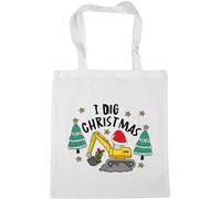 Hippowarehouse Boys Christmas Digger Design I Dig Christmas Tote Shopping Gym Beach Bag 42cm x38cm, 10 litres
