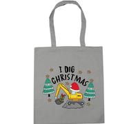 Hippowarehouse Boys Christmas Digger Design I Dig Christmas Tote Shopping Gym Beach Bag 42cm x38cm, 10 litres