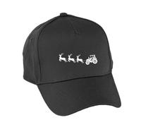 Hippowarehouse Boys Christmas Tractor and Santas Reindeer for Kids Premium Printed 5 Panel Baseball Cap hat OneSize Adults Black