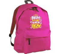 Hippowarehouse Boys Mental Health Awareness Day Graphic Bruh Its Ok to Not Be Okay backpack ruck sack Dimensions: 31 x 42 x 21 cm Capacity: 18 litres