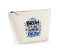 Hippowarehouse Boys Mental Health Awareness Day Graphic Bruh Its Ok to Not Be Okay Printed Make up Cosmetic wash Bag 18x19x9cm
