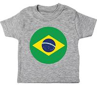 Hippowarehouse Brazil Flag Baby Unisex t-Shirt Short Sleeve Grey