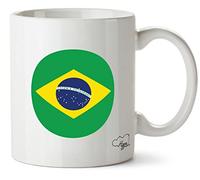Hippowarehouse Brazil Flag Printed Mug Various Colour Options Ceramic Cup Kitchenware 10oz