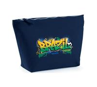 Hippowarehouse Brazil Football World Champions Rio de Janiero Graffiti Street Style Printed Make up Cosmetic wash Bag 18x19x9cm