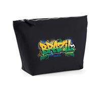 Hippowarehouse Brazil Football World Champions Rio de Janiero Graffiti Street Style Printed Make up Cosmetic wash Bag 18x19x9cm