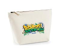Hippowarehouse Brazil Football World Champions Rio de Janiero Graffiti Street Style Printed Make up Cosmetic wash Bag 18x19x9cm