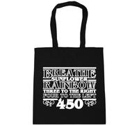Hippowarehouse Breathe Sunflower Rainbow Three to The Right Four to The Left 450 Stranger Ramblings Tote Shopping Gym Beach Bag 42cm x38cm, 10 litres