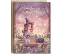 Hippowarehouse Brewing up birthday magic Personalised Card A5 with envelope for him for her Funny Cards for Men and Women Blank inside option