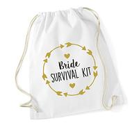 Hippowarehouse Bride survival kit Drawstring Cotton School Gym Bag 37cm x 46cm, 12 litres