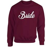 Hippowarehouse Bride unisex jumper sweatshirt pullover (Specific size guide in description) Maroon