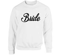 Hippowarehouse Bride unisex jumper sweatshirt pullover (Specific size guide in description) White