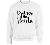 Hippowarehouse Brother of The Bride Unisex Jumper Sweatshirt Pullover (Specific Size Guide in Description) White