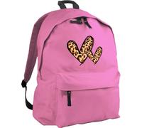 Hippowarehouse Brown Leopard Print Hearts Wild Animal Safari Chic backpack ruck sack Dimensions: 31 x 42 x 21 cm Capacity: 18 litres