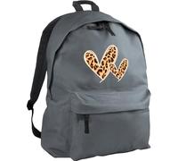 Hippowarehouse Brown Leopard Print Hearts Wild Animal Safari Chic backpack ruck sack Dimensions: 31 x 42 x 21 cm Capacity: 18 litres