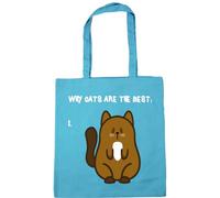 Hippowarehouse (brown Why Cats are the Best Tote Shopping Gym Beach Bag 42cm x38cm, 10 litres