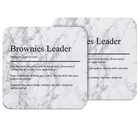 Hippowarehouse Brownies leader dictionary printed coaster gloss finish durable backing 9cm x 9cm 2 pack