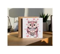 Hippowarehouse Bubble Tea Armadillo Personalised Card. 15cm x 15cm with envelope for him for her Funny Cards for Men and Women Blank inside option