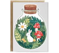 Hippowarehouse bunny terrarium Birthday Card A5 Personalised with envelope for him for her Funny Cards for Men and Women Blank inside option