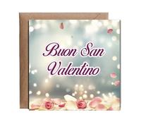 Hippowarehouse buon San Valentino happy valentines day Personalised Card. 15cm x 15cm with envelope for him for her Funny Cards for Men and Women Blank inside option