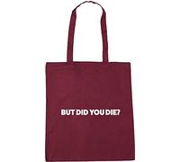 Hippowarehouse But did you die? Tote Shopping Gym Beach Bag 42cm x38cm, 10 litres