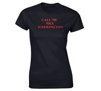 Hippowarehouse Call me Mrs Harrington steve hawkins womens fitted short sleeve t-shirt (Specific size guide in description) Black
