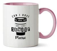 Hippowarehouse Can I Have an Extra Shot and Some Sanity - Need Coffee Printed Mug Various Colour Options Ceramic Cup Kitchenware 11oz