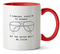 Hippowarehouse Cannibal Serial Killer Dinner Joke Printed Mug Various Colour Options Ceramic Cup Kitchenware 11oz