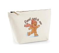 Hippowarehouse Can't Catch me Gingerbread ice Skating Printed Make up Cosmetic wash Bag 18x19x9cm