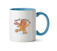 Hippowarehouse Can't Catch me Gingerbread ice Skating Printed Mug Various Colour Options Ceramic Cup Kitchenware 11oz