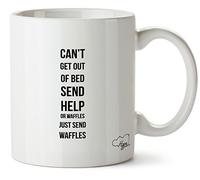 Hippowarehouse Can't get Out of Bed Send Help or Waffles just Send Waffles Printed Mug Cup Ceramic 10oz