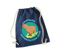 Hippowarehouse capybara appreciation club Drawstring Cotton School Gym Bag 37cm x 46cm, 12 litres