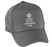 Hippowarehouse Carry On My Wayward Son Baseball Cap hat Premium Printed 5 Panel OneSize Adults Graphite Grey