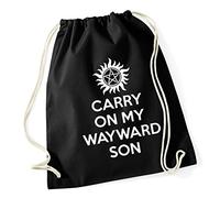Hippowarehouse Carry On My Wayward Son Drawstring Cotton School Gym Bag 37cm x 46cm, 12 litres