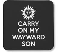 Hippowarehouse Carry On My Wayward Son printed coaster gloss finish durable backing 9cm x 9cm 2 pack