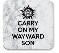 Hippowarehouse Carry On My Wayward Son printed coaster gloss finish durable backing 9cm x 9cm 2 pack