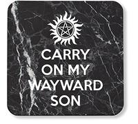Hippowarehouse Carry On My Wayward Son printed coaster gloss finish durable backing 9cm x 9cm 2 pack