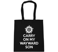 Hippowarehouse Carry On My Wayward Son Tote Shopping Gym Beach Bag 42cm x38cm, 10 litres