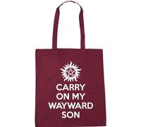 Hippowarehouse Carry On My Wayward Son Tote Shopping Gym Beach Bag 42cm x38cm, 10 litres
