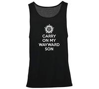 Hippowarehouse Carry On My Wayward Son Vest Scoop Sleeve Unisex Tank top Black