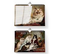 Hippowarehouse Cat Calendar 2025-2026 A4 Royals Cute Funny Wall Planner for Home Office 18 Months Easy To Write On