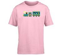 Hippowarehouse Cat steam Train Kids Children's Short Sleeve t-Shirt Pink