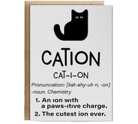 Hippowarehouse Cation Definition Chemistry Joke Birthday Card A5 Personalised with envelope for him for her Funny Cards for Men and Women Blank inside option