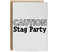 Hippowarehouse Caution stag party Personalised Card A6 with envelope for him for her Funny Cards for Men and Women Blank inside option