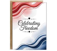 Hippowarehouse celebrating freedom Watercolour red and blue Personalised Card A6 with envelope for him for her Funny Cards for Men and Women Blank inside option