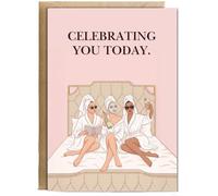 Hippowarehouse Celebrating you today happy birthday Personalised Card A5 with envelope for him for her Funny Cards for Men and Women Blank inside option